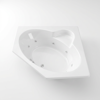 Whirlpool Bathtub Built for Ultimate Relaxation, 8 Adjustable Jets, Integrated Heater, Corner Design