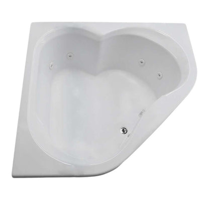 Cascade 60 X 60 Corner Whirlpool Jetted Bathtub in White