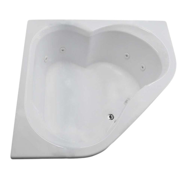 Cascade 60 X 60 Corner Whirlpool Jetted Bathtub in White