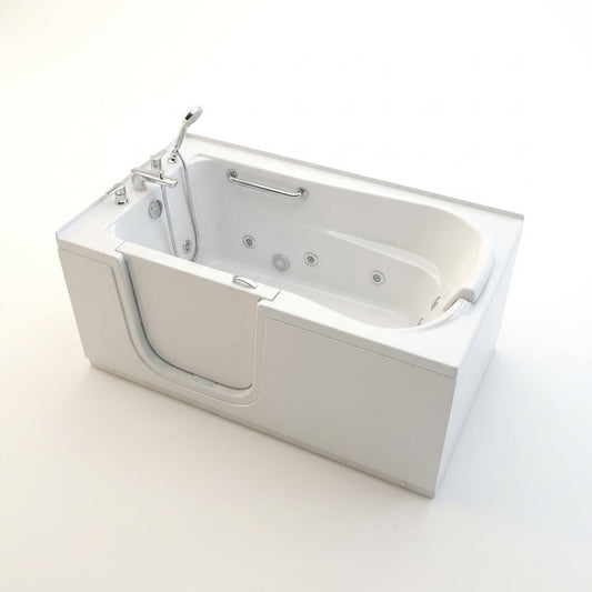 Walk-In Jetted Bathtub Designed for Safe Bathing, ADA Compliant Seating, Fast Drain, Left Side Entry — Studio Shot
