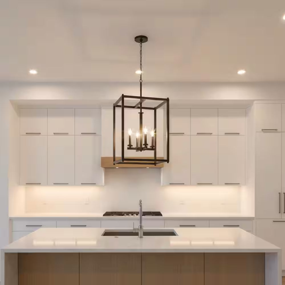 Crosby 4-Light Olde Bronze Contemporary Candle Foyer Pendant Hanging Light