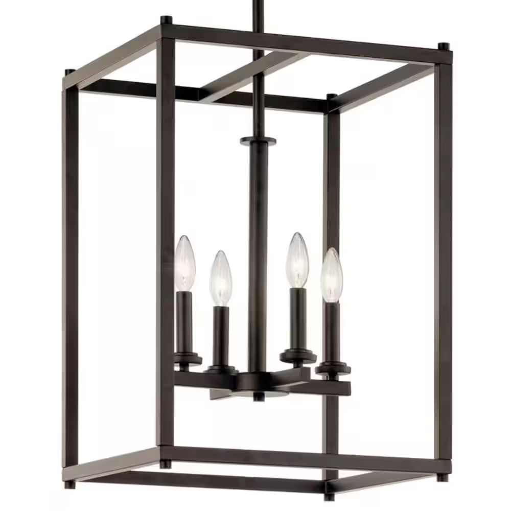 Crosby 4-Light Olde Bronze Contemporary Candle Foyer Pendant Hanging Light
