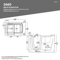 Universal Collection 36 In. L X 60 In. W Left Side Drain Combination Jetted Bathtub in White with Powered Fast Drain