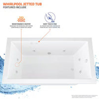 Malachite Series 82 In.X 62 In. Neo Angle Whirlpool Bathtub W/ Center Drain and V-Style Back Jets in Glossy Smooth White