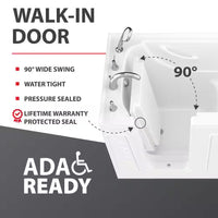 Universal Collection 36 In. L X 60 In. W Left Side Drain Combination Jetted Bathtub in White with Powered Fast Drain