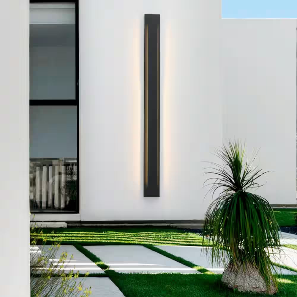 50 In. Black Rectangle LED Dimmable Outdoor Waterproof Wall Sconce for Porch,Front Door,Living Room,Aisle