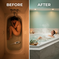 Malachite Series 82 In.X 62 In. Neo Angle Whirlpool Bathtub W/ Center Drain and V-Style Back Jets in Glossy Smooth White — Before & After