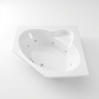 Malachite Series 82 In.X 62 In. Neo Angle Whirlpool Bathtub W/ Center Drain and V-Style Back Jets in Glossy Smooth White — Studio Shot