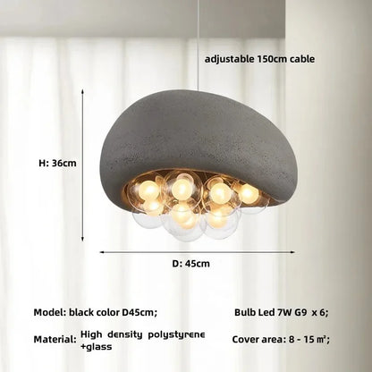 Nordic Restaurant Pendant Light Original Living Room Light Bedroom Light Resin Glass Clothing Store Pendant Light