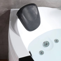 59" X 59" Acrylic Corner Whirlpool Bathtub - 10 Water Jets - Led Lights - Left Side Drain - 3-Side Alcove Install