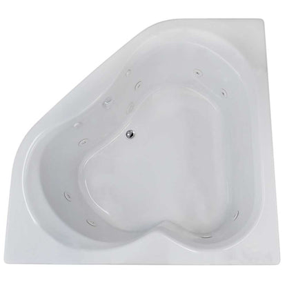 Cascade 60 X 60 Corner Whirlpool Jetted Bathtub in White
