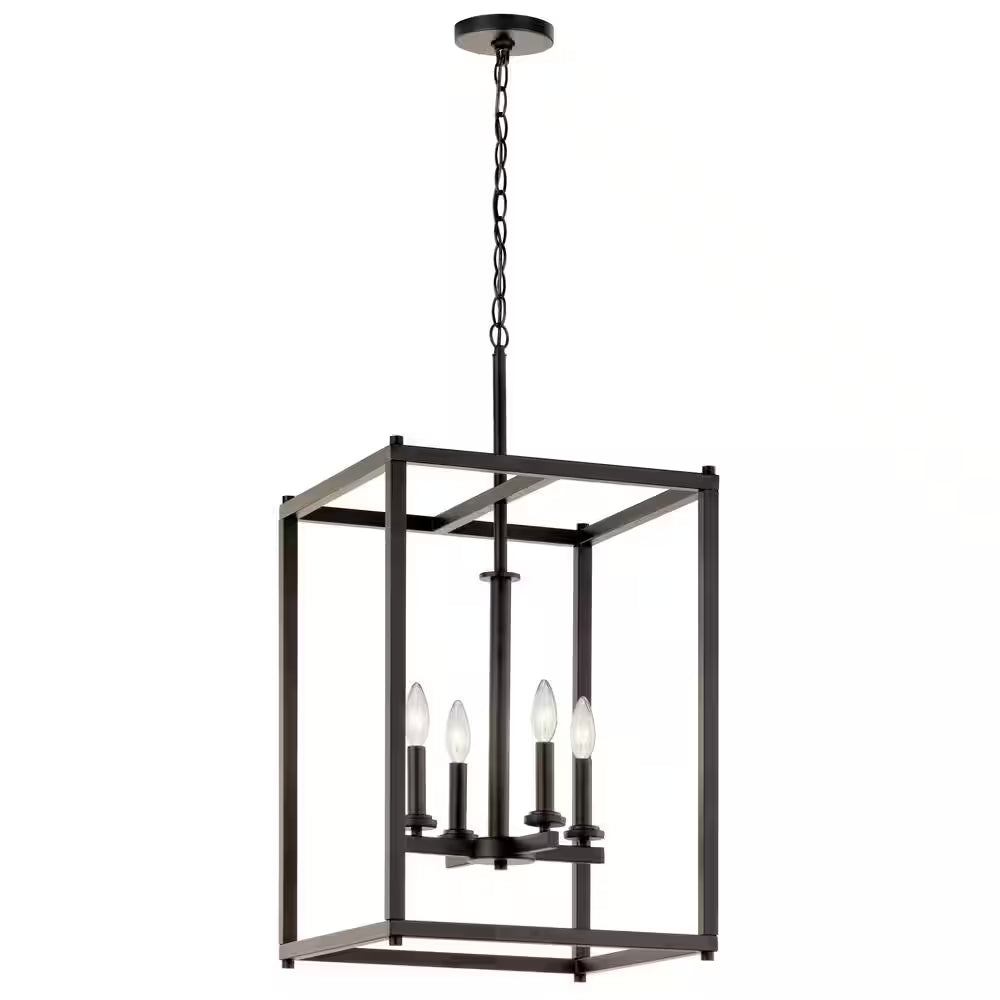 Crosby 4-Light Olde Bronze Contemporary Candle Foyer Pendant Hanging Light