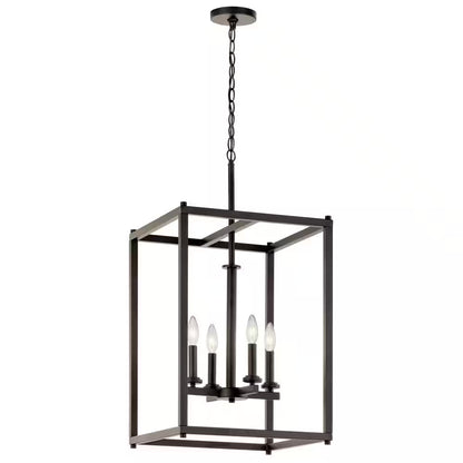 Crosby 4-Light Olde Bronze Contemporary Candle Foyer Pendant Hanging Light